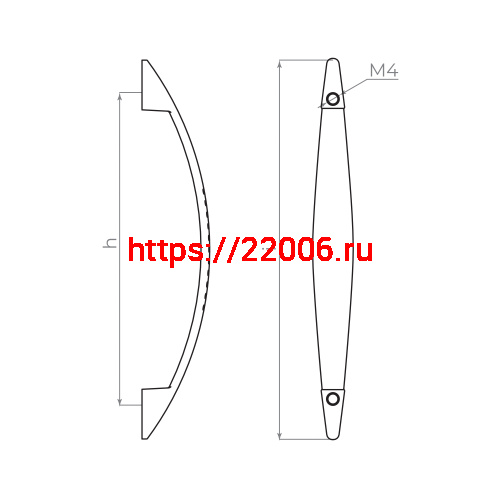 Ручка-скоба Ajax (Аякс) мебельная MB-H-002-128 мм CP хром фото 2