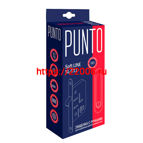 Защелка Punto (Пунто) с ручками для раздвижных дверей SH.SL152.KIT011-BK (Soft LINE SL-011) СP-8 хром фото 2