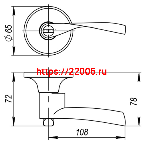 Ручка Ajax (Аякс) защелка DK610 CP-ET (6010 CP-E) (кл./фик.) хром фото 4