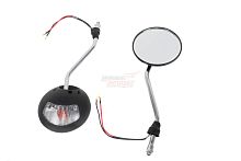 Зеркала (072) пласт.(круглое, черные, поворотник) (в уп. 50 пар)