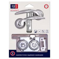 Комплект ручек Punto (Пунто) с защелкой без запирания LM/A SET45R.TL54.VIOLA/HD SN/CP-3 матовый никель/хром