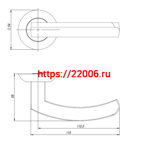 Ручка Ajax (Аякс) раздельная R.JR54.SIGMA (SIGMA JR) CP-8 хром 170мм фото 2