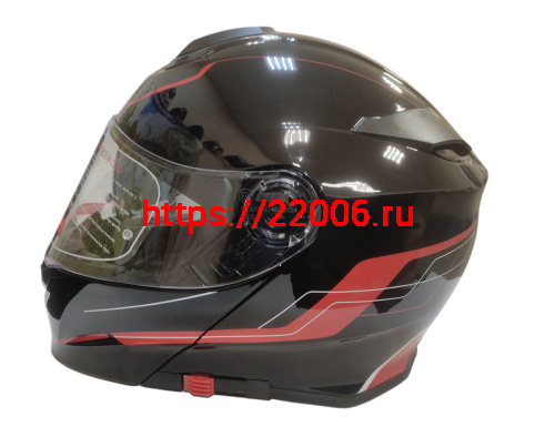 Шлем модуляр COBRA EC H271, черный/красный, черный/лайм, черный/оранжевый FOSH, размер L фото 3