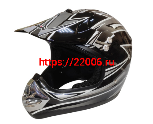 Шлем кроссовый KIRIN QL-112D, черный, синий, красный, размер S