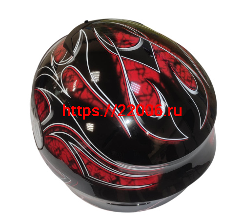 Шлем интеграл KIRIN K-22, черный, черн-крас матовый, черн-крас, размер M фото 8