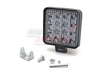 Фара светодиодная 48W 16 диодов SMD, 25мм квадрат. мет. корпус, дальний свет (Spot)