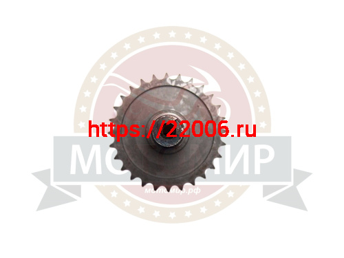 Звезда 28 зуб. ведомая в сборе с валом d20-30мм, шпонка 7мм, LIFAN 168F-R (23571)