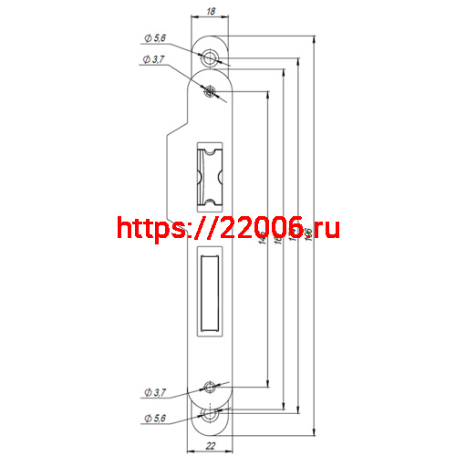 Корпус Armadillo (Армадилло) врезного замка c защёлкой METLH25-50 Box (LH 25-50) GP золото фото 2