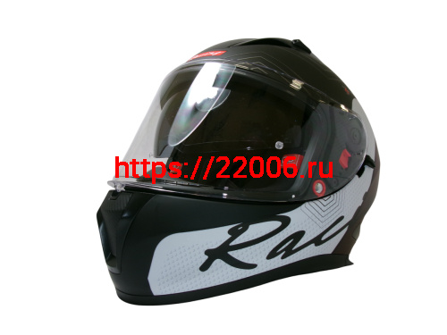 Шлем TVS RACING (Индия) STREET D/V DULL BLACK RED размер M, + пинлок в комплекте, очки