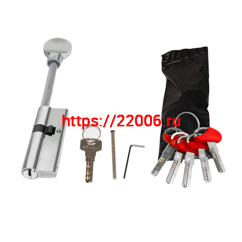 Цилиндровый Fuaro (Фуаро) механизм (D-PRO507-8/85) D-PRO5007-8Tang85(50+10+25) CP хром 5+1Key со штоком перекод. фото 3