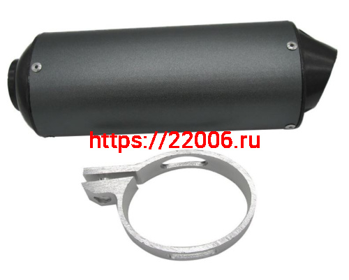 Глушитель эллипс черно-зеленый с кронштейном 38мм