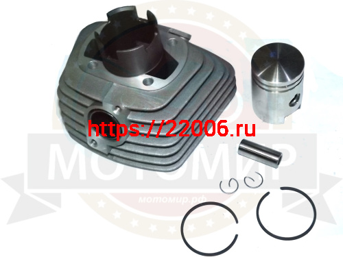 Цилиндр Мопед с поршнем+палец+кольца+стопорные кольца фото 2