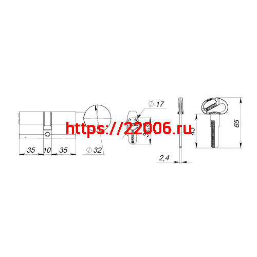 Цилиндровый Fuaro (Фуаро) механизм (D-PRO502-8/80) D-PRO5002-8Knob80(35+10+35) CP хром 5+1Key с верт. перекод. фото 3 Цилиндровый Fuaro (Фуаро) механизм (D-PRO502-8/80) D-PRO5002-8Knob80(35+10+35) CP хром 5+1Key с верт. перекод. фото 3