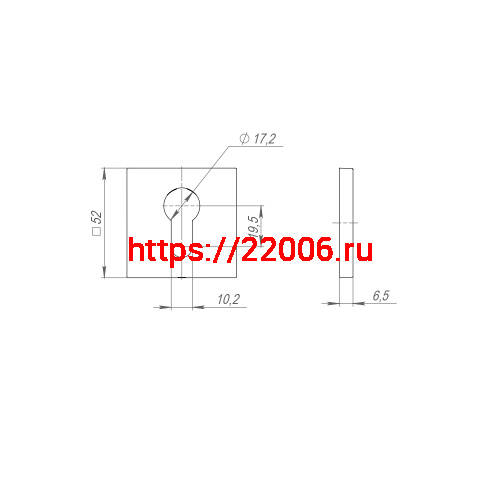 Накладка Ajax (Аякс) под цилиндр ET.K.JS51 (ET JS) CP-8 хром фото 3