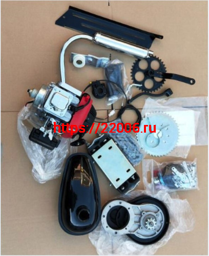 Двигатель Веломотор 4х тактный (ременный редуктор) (КОМПЛЕКТ для установки) фото 2