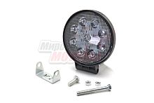 Фара светодиодная 27W 9 диодов SMD, 35мм круг. мет. корпус, ближний свет (Flood)