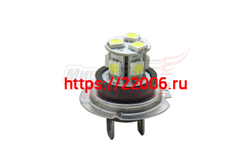 Лампа 12 В H7, 8 светодиодов 5050SMD, фарная белая