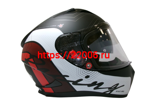 Шлем TVS RACING (Индия) STREET D/V DULL BLACK RED размер M, + пинлок в комплекте, очки фото 4