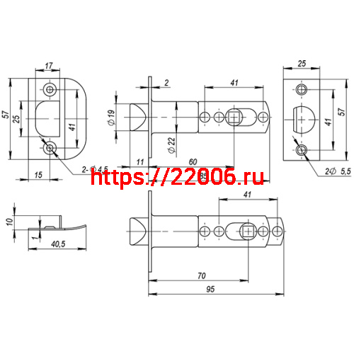 Ручка Ajax (Аякс) защелка DK610 CP-ET (6010 CP-E) (кл./фик.) хром фото 3