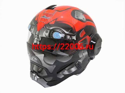 Мотошлем закрытый MASEI 610 Bumblebee красный (L)