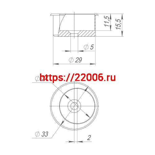 Эксцентрик Fuaro (Фуаро) 29/24 (внеш. диаметр 29 мм, внутр. диаметр 24 мм), сталь фото 2