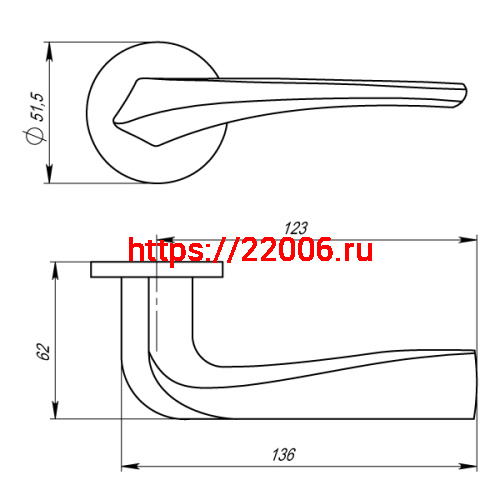 Ручка Armadillo (Армадилло) раздельная R.URS52.FLAME (FLAME URS) AB-7 бронза фото 4