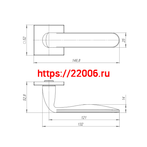 Ручка Punto (Пунто) раздельная K.ARC.Q52.EXTRA GR-23 графит фото 2