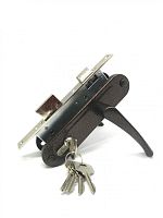 Замок Zenit (Зенит) врезной цилиндровый с защёлкой в комплекте с ручкой ЗВ7-70.4 (медь), 5 кл.