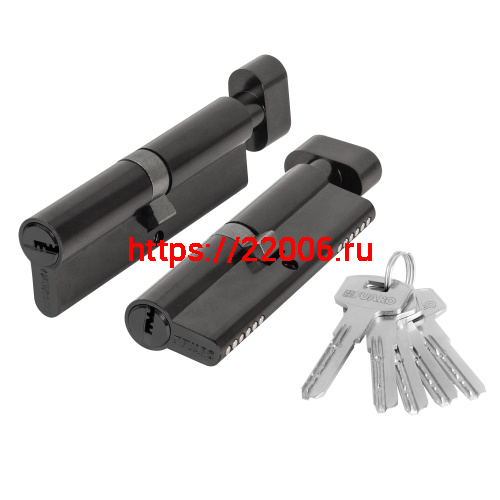 Цилиндровый Fuaro (Фуаро) механизм (200 ZM/110) 2000ZM Knob 110 (45+10+55) BL-24 черный 5Key с вертушкой