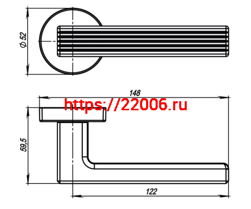 Ручка Armadillo (Армадилло) раздельная R.URB52.LINE (LINE URB6) BL-26 черный фото 4