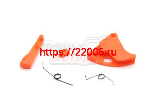 Курок газа мотокосы BC/GBC-026/033/043 в сборе на ручку С/О (курок+фиксатор+2пружины)