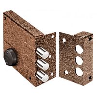 Замок Elbor (Эльбор) накладной Кремень 1.04.52.МА никель, сув., 3 риг., медный антик