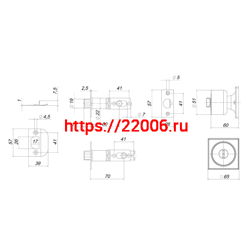 Ручка Punto (Пунто) защелка DK772/BL SN-ET (кл./фик.) никель фото 3
