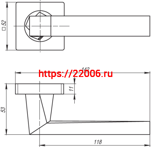 Ручка Armadillo (Армадилло) раздельная K.SQ52.CORSICA (CORSICA SQ003) MWSC-33 итальянский тисненый фото 2