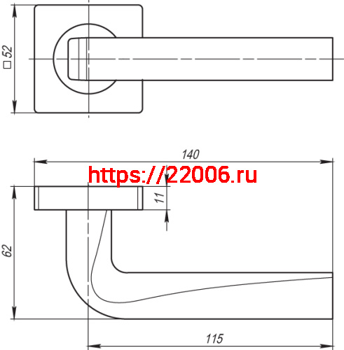 Раздельная ручка Armadillo KEA SQ001-21SN-3 «матовый никель» фото 4