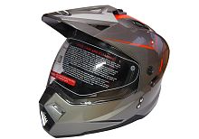 Шлем туринг (кросс со стеклом и очками) COBRA JK802, серо-оранжевый, размеры S