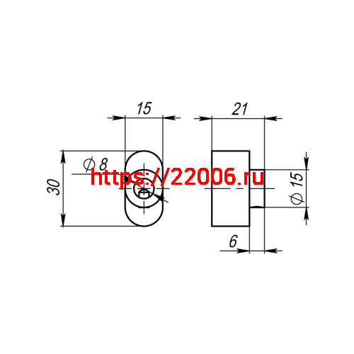 Вертушка Armadillo (Армадилло) на шток цилиндра T.Knob-S (CB-S) SN-3 мат.никель фото 4