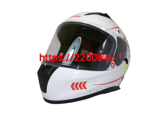 Шлем TVS RACING (Индия) STREET D/V WHITE YELLOW размер XL, + пинлок в комплекте, очки