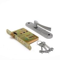 Замок Zenit (Зенит) врезной сувальдный с защёлкой в комплекте с ручкой ЗВ9-4-2 (бриллиант), 3кл.