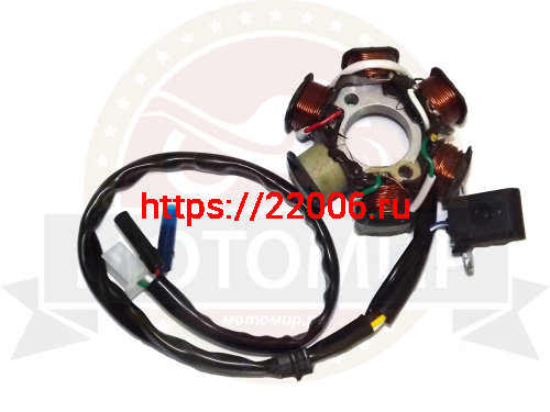 Зажигание 4х т GY6-125/150 голое (без маховика) (статор 5+1 катушек) (1803101А) фото 2