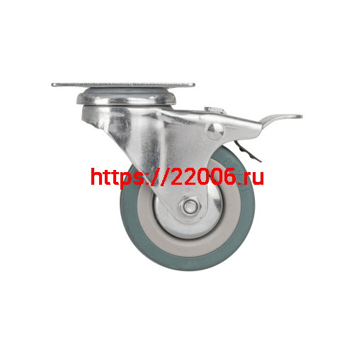 Опора Ajax (Аякс) колесная со стопором и площадкой WL/B-60R/50 kg (brake) резина
